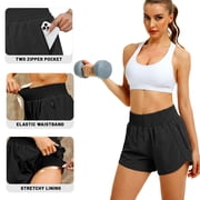 Rosvigor Womens Athletic Shorts High Waisted Running Shorts Gym Workout Shorts مع جيوب