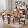thumbnail image 6 of AFO Upholstered Dining Chairs Set of 4, Solid Wood Dining Room Chairs with Ergonomic Padded Backrest, Modern Chenille Side Chair for Kitchen, Dining Room & Café, Khaki, 6 of 13
