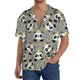 thumbnail image 1 of Balery Panda With Crown And Stars Camisa Casual de Manga Corta con Botones para Hombre, Texturizada, Estilo Cubano, para Playa, Verano-Large, 1 of 5