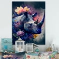 thumbnail image 2 of Designart Cute Rhino Floral Art I Canvas Wall Art, 2 of 5