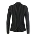 thumbnail image 3 of A2Y Women's Vertical Striped Slim Fit Long Sleeve One Button Work Office Jacket Blazer Black S, 3 of 5