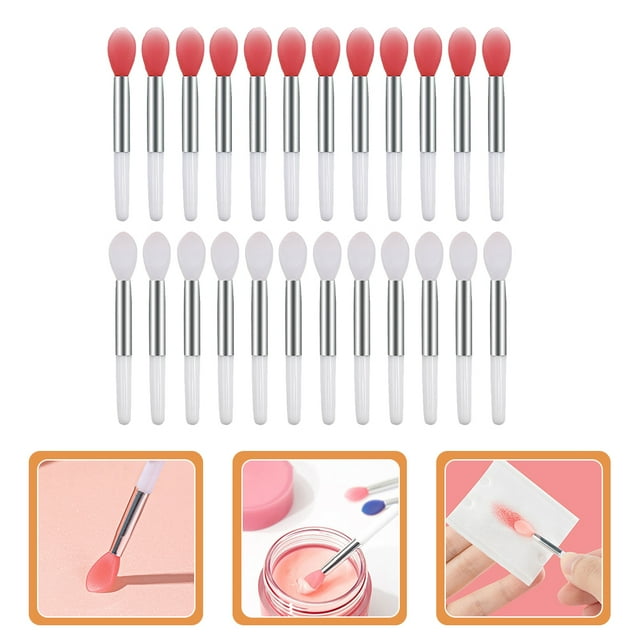 RENACLIPY 24Pcs Skin Friendly Silicone Lip Brush Applicator Set for Professional and Home Makeup