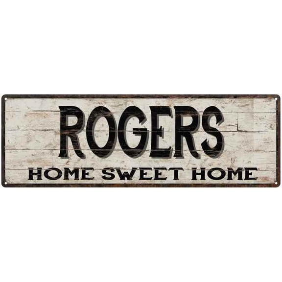 ROGERS Rustic Home Sweet Home Sign Gift 8x24 Metal Decor 108240084061