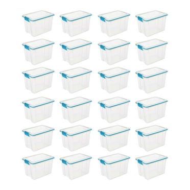Sterilite Large 20 Qt Storage Container Tote with Latching Lids, (24 Pack)