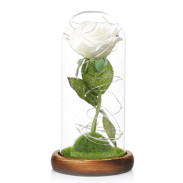 Lámpara De Rosa De Simulación, Rosa Inmortal, La Bella Y La Bestia, Linterna De Rosa, Flor Eterna, Cubierta De Cristal, Decoración, Decoración De Luz Rosa Guardurnaity HA026722-03