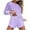 Purple, variant on Bowake Two Piece Lounge Set For Women Long Sleeve Pullover and Shorts Sweat Suit Cotton Womens Pajamas Set