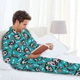 thumbnail image 6 of Zufioo Skull Cat Mens Pajamas Set, Mens Long-Sleeved Pajama and Pajama Pants,Pajamas Para Hombres,Men's Sleepwear-Medium, 6 of 7