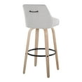 thumbnail image 6 of Hannah 30" Fixed-Height Barstool Set of 2, Bar Stools Swivel, Bar Chairs, Swivel Bar Stools Set of 2 with Back, Bar Stools for Kitchen Island (Grey Fabric), 6 of 6