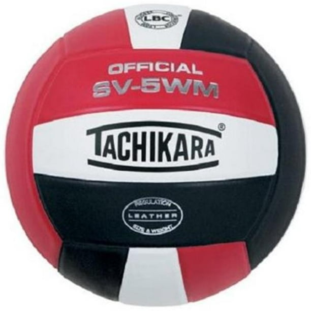 Tachikara SV5WM.SWB VolleyBall en Cuir Pleine Fleur - Écarlate-Blanc-Noir