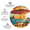 thumbnail image 4 of Fuzoiu Vintage Beach Sunset Print Leather Coasters Set,Drink Coasters Set of 6,for Tabletop Protection, Durable PVC Coasters,Home Décor and Housewarming Gift,Round Shape, 4 of 7