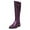 Purple, variant on FSJ Women Classic Knee High Riding Boots Round Closed Toe Stacked Low Heel Side Zip Buckle Stretch Fall Winter Long Boots Shoes Size 8 Blue