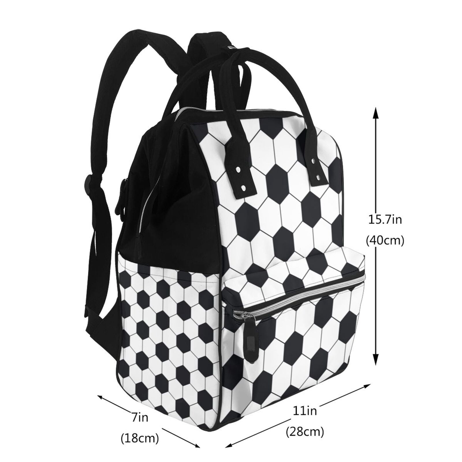 Fuzoiu Soccer Ball Print Diaper Bag Backpack,Baby Essentials Travel Tote,Multi function Waterproof Diaper Bag, Travel Essentials Baby Bag - Unisex