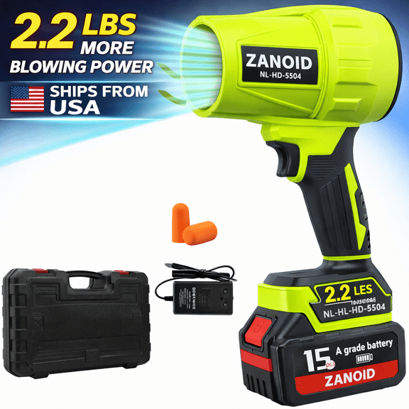 Cordless Turbo Jet Leaf Blower, 1000G High-Thrust Handheld Electric Blower for Yard, Driveway & Car Drying
