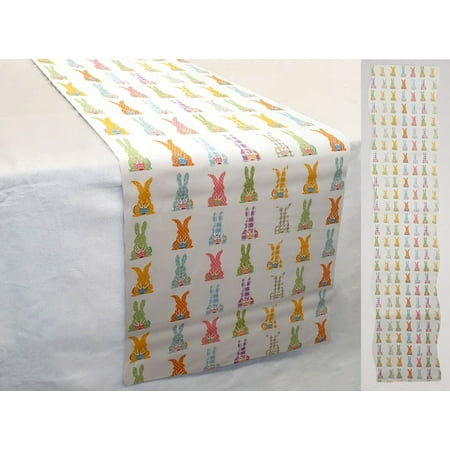 

Easter Bunnies Table Runner by Penny s Needful Things (8 Feet Long - SCALLOPED) (Yellow)