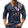 thumbnail image 1 of Men's Outdoor Vintage V-neck Button Long Sleeve Fashion Sports T-shirt XL, 1 of 5