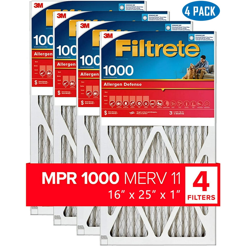 Air Filtrete 16x25x1 AC Furnace Air Filter 4Pack