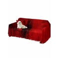 thumbnail image 2 of Red Sofa Covers for 2-3 Cushion Couch L-Shaped Sectional, Retro Oil Painting Modern Abstract Art Aesthetics Washable Sofa Covers Slipcover for Living Room Furniture, Couch Cover Blanket 71"x134", 2 of 9