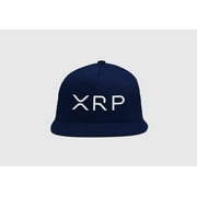 Full XRP Crypto Snapback Hat, Ripple Embroidered Baseball Cap, Unisex, Navy-White