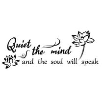1pc Wall Stickers Quiet The Mind and The Soul Will Speak Lotus Black Vinyl Wall Decal Art Letters Quotes Lotus Decor for Home Bedroom Apartment Living Room Work Office