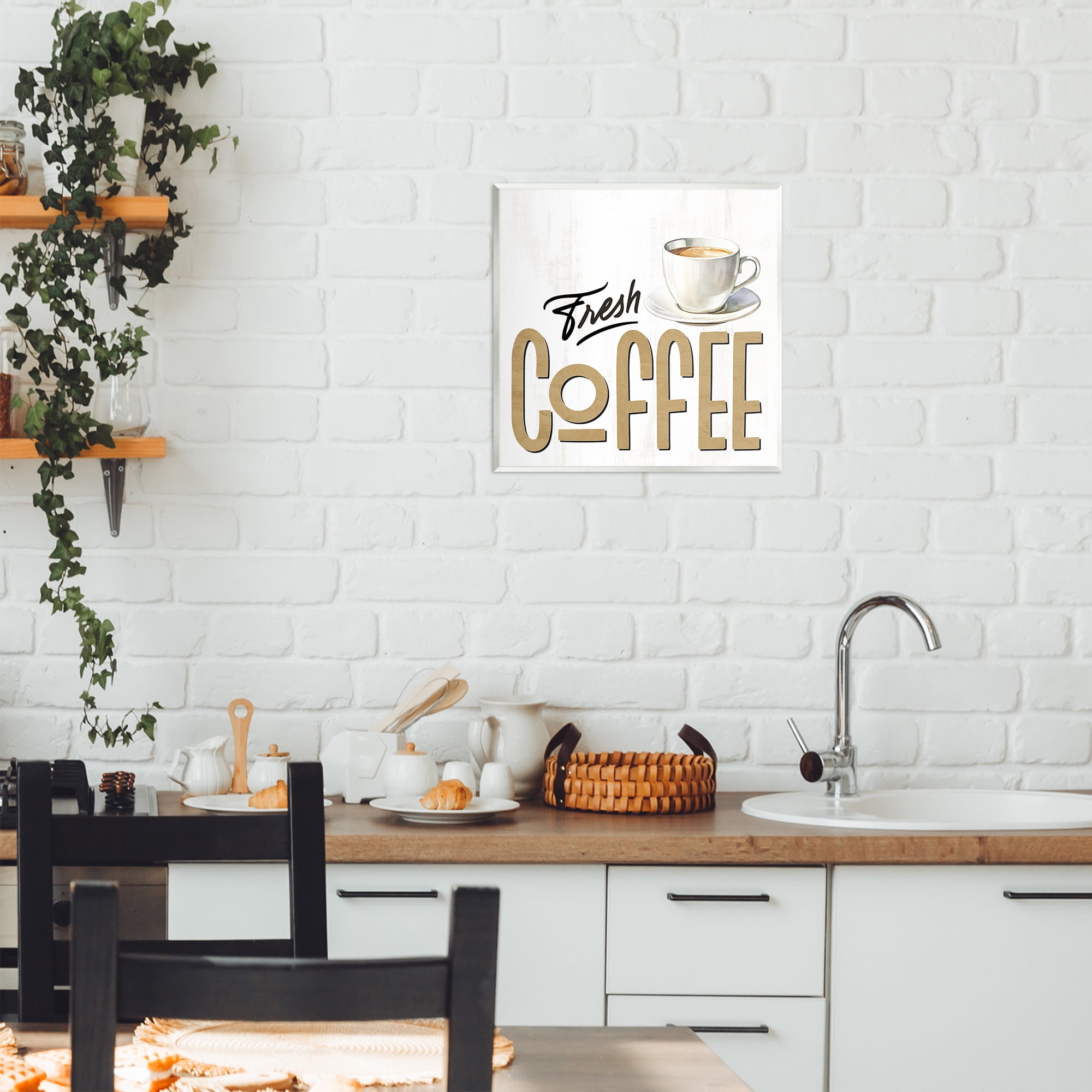 Stupell Industries Fresh Hot Coffee Wall Plaque Art, design by Kim Allen