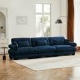 thumbnail image 4 of 130" Oversized Couch, 3 Seater Modular Sectional Sofa, Blue Large Sectional Couches for Living Room, Fluffy Couch Set, 3 Seater Velvet Cloud Couch with 5 Pillows, Deep Seat Sofas for Living Room, 4 of 12