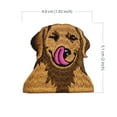 thumbnail image 3 of WIRESTER 1.92" x 2" (4.9cm x 5.1cm) Logo Sew Ironed On Badge Embroidery Applique Patch, DIY Vintage Embroidered Patches, for Hats, Jackets, Shirts, Vests and Jeans - Winking Golden Retriever Dog, 3 of 7