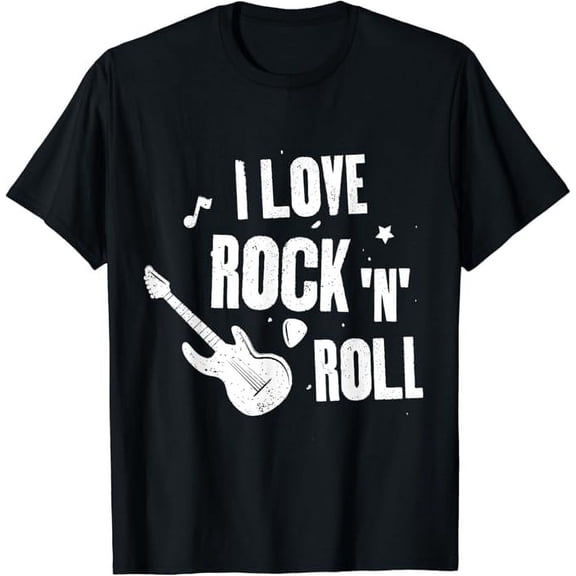 T-SHIRTI love rock and roll T-Shirt mens t shirt,black,women,funny,misfits,men,journey