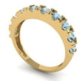 thumbnail image 2 of 1 ctw Wedding Band for Women - 14K Yellow Gold Simulated Blue Diamond Stackable Eternity Ring, 2 of 6