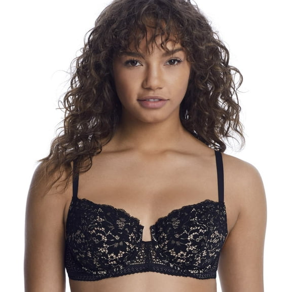 REVEAL Midnight Black The Chloe Lace Demi Unlined Bra, US 32D, UK 32D, NWOT