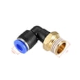 thumbnail image 2 of Empuje para conectar el tubo Codo macho 6 mm Tubo OD x G1 / 4 Rosca Neumático Aire Empuje Ajuste Bloqueo Ajuste Azul 5pcs, 2 of 3