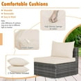 thumbnail image 4 of Gymax Set of 7 Rattan Furniture Set Sectional Sofa Cushioned Patio Mix Grey & Beige, 4 of 5