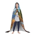 thumbnail image 3 of Honeii Snowy Mountain Photography Bear Print Poncho Cape, Cloak Coat, Snuggly Hooded Wearable Blanket, Hooded Cape For Teenagers,Halloween Costumes-Large, 3 of 7