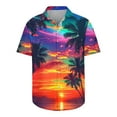 thumbnail image 4 of Ecqkame Men's Hawaiian Tops Short Sleeve Tropical Floral Printed Shirts Button Down Holiday Vacation Beach Shirt Clothings Orange XXXL, 4 of 5