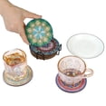 thumbnail image 5 of Posavasos de Navidad DIY con pintura de diamante (8pcs) Cerámica, cojín antideslizante, aislante con soporte, 5 of 5