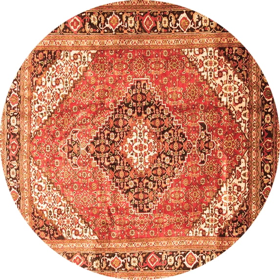 Ahgly Company Indoor Round Persian Orange Traditional Area Rugs, 3' Round