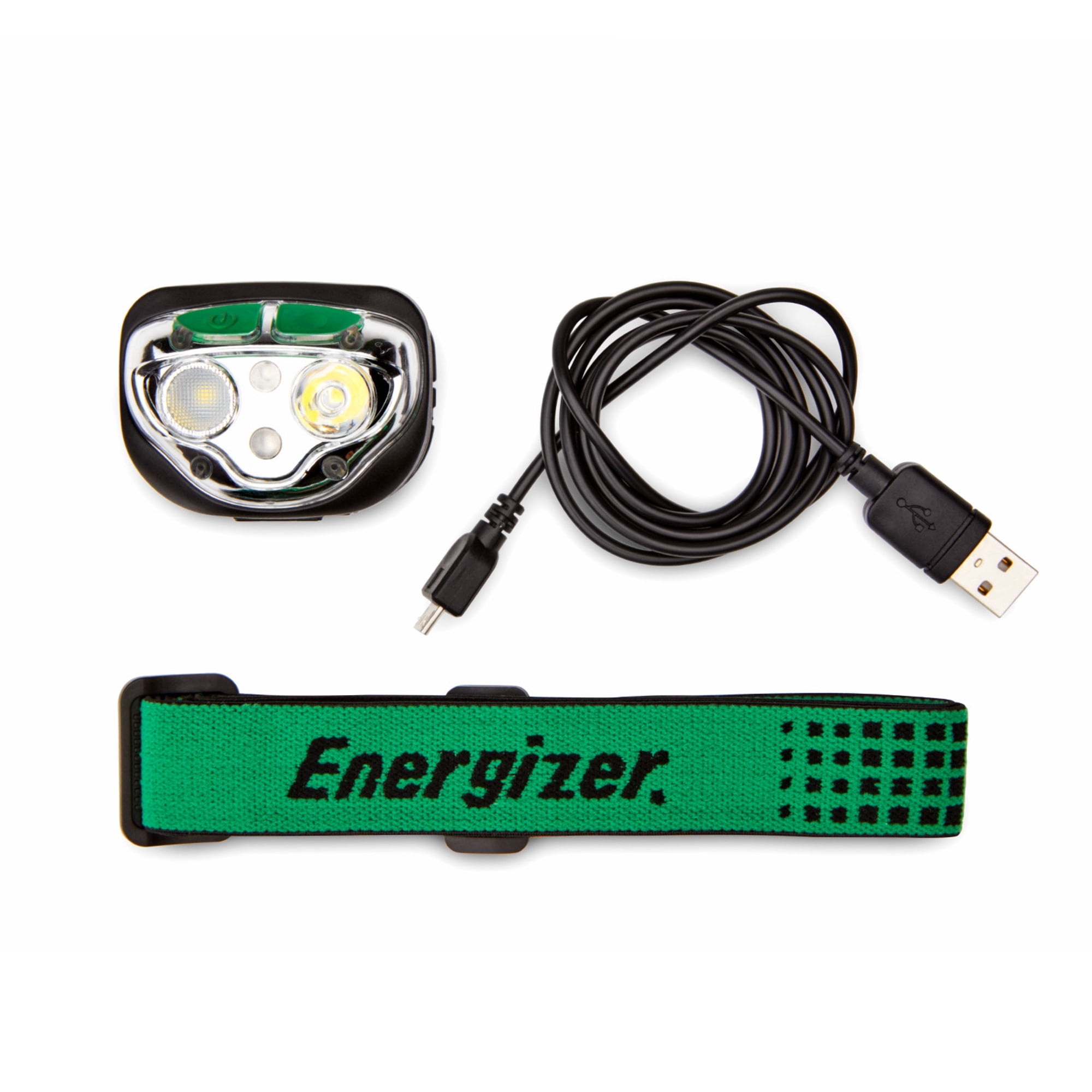 Energizer Vision Ultra HD Rechargeable LED Headlamp, Bright 400 Lumens, USB Charging Cable, for Camping, Running, Jogging, Hunting, Hiking and Reading, 3AAA Batteries Included
