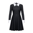 thumbnail image 1 of Adulto Niño Cos The Addams Familia 2 Halloween Negro Vestido Cosplay Goth Disfraz Gomez Morticia, 1 of 4