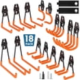 thumbnail image 1 of czcpp-Garage Hooks, 18 Pack Heavy Duty Storage Wall Mounted Organizer with Strong Load Capacity, Anti-Slip Steel U and J Hooks, Tool Hangers, Bike Rack, Hose Holder, Garden Equipment Storage, Orange, 1 of 4