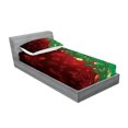thumbnail image 2 of Ambesonne Christmas Fitted Sheet & Pillow Sham Set, Jingle Bells Trees, Twin, Burgundy and Green, 2 of 2