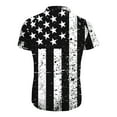 thumbnail image 3 of GaThRRgYP Spring Tops for Women 2025,Mens Shirts Short Sleeve,Men Casual Independence Day Printed Short Sleeve Turn Down Collar Buttons Side Split T-Shirt Blouse Tops Black L, 3 of 3