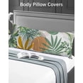 thumbnail image 4 of Tropical Summer Body Pillow Case Cover - Microfiber Bed Throw Pillow Covers, Boho Palm Leaves Botanical Watercolor Decorative Lumbar Pillow Cover with Envelope Closure for Sofa/Travel 20"x54", 4 of 6