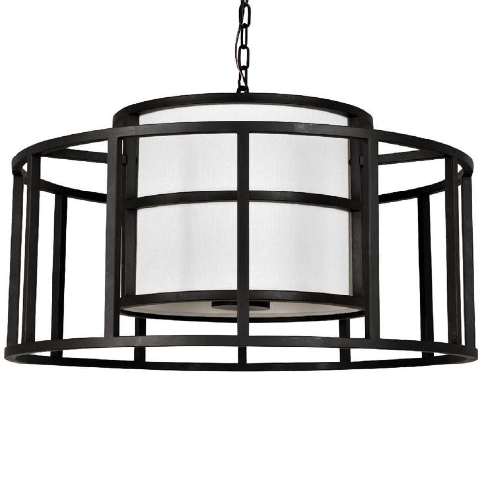 Globe Electric Ronnie 4-Light Matte Black Chandelier with White 