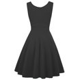 thumbnail image 4 of CIENVNSTG Women Sleeveless V-Neck Sundresses Summer Cocktail Swing Dress Casual Faux Wrap Short Tank Dress Wedding Party Rockabilly Evening Prom Dress Black XL, 4 of 4