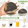 thumbnail image 2 of Yayeee 6 PCS Drink Coasters with Holder Set Woven Absorbent Round Tabletop Hot Pad, Retro Halloween Cat, 2 of 7