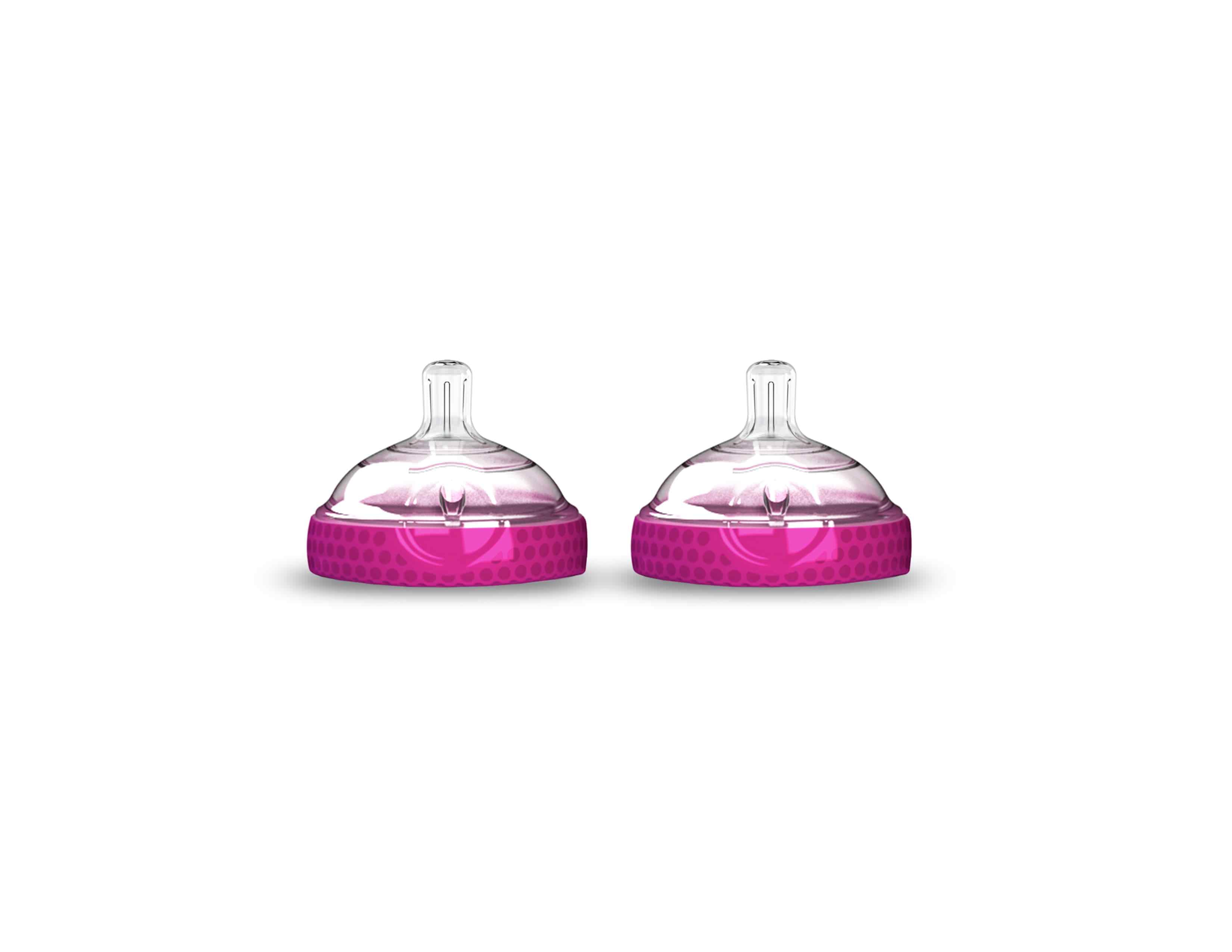 Baby Brezza Baby Bottle Replacement Parts - Stage 2, 2 Pack, Pink