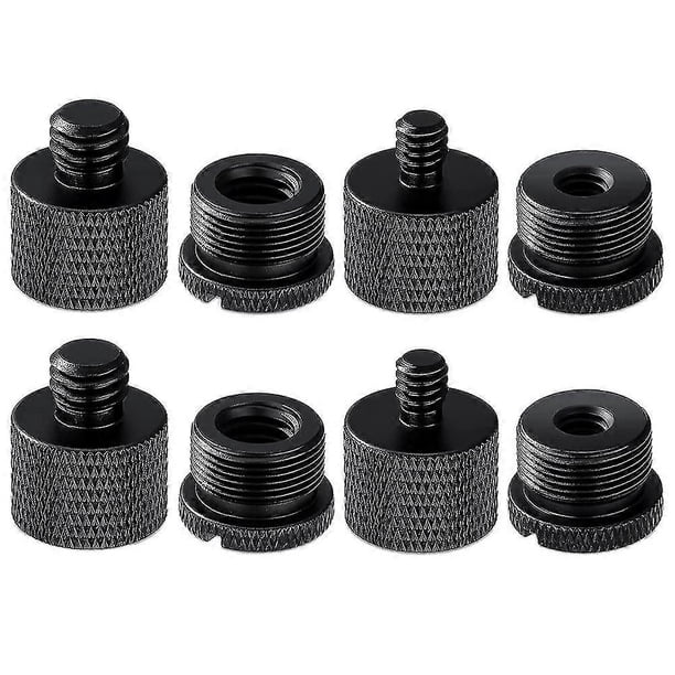 Juego de 8 adaptadores de rosca para soporte de micrófono, hembra de 5/8" a macho de 3/8" y hembra de 3/8" a macho de 5/8" (T-s202412245051)