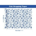 thumbnail image 3 of Fish Wrapping Paper Roll - Mini Roll - 17 Inch x 16.5 Feet - Blue Fish Theme Ocean Wrapping Paper for Baby Shower, Kids Boy Girl Birthday, Beach Wedding, 3 of 14