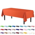 thumbnail image 1 of Exquisite Orange Plastic Tablecloth Cover - 54" x 108" - Heavy Duty - Disposable - Single Count, 1 of 6