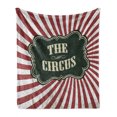 thumbnail image 1 of Circus Soft Flannel Fleece Blanket, Classical Circus Show Event Advertisement Theme Antique Art Logotype Print, Cozy Plush for Indoor and Outdoor Use, 50" x 70", Emerald Cream Ruby, by Ambesonne, 1 of 6