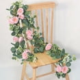 thumbnail image 1 of Guirnalda Artificial de 1,8 M con Flores, 7 Rosas Blancas, Guirnalda Floral para Centro de Mesa de Boda, Fiesta, Decoración de Camino de Mesa, 1 of 6